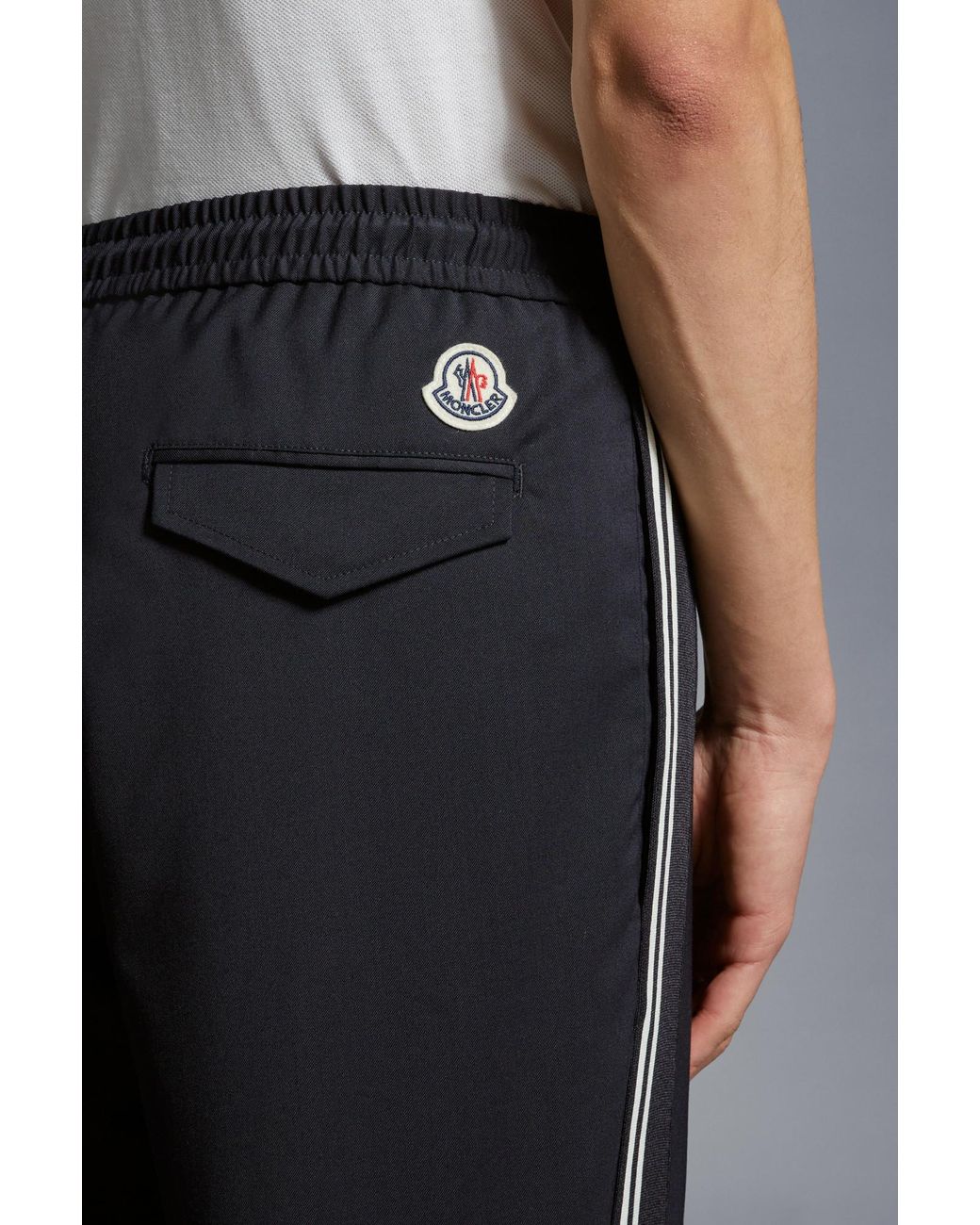 Moncler Blue Gabardine Jogging Trousers for men