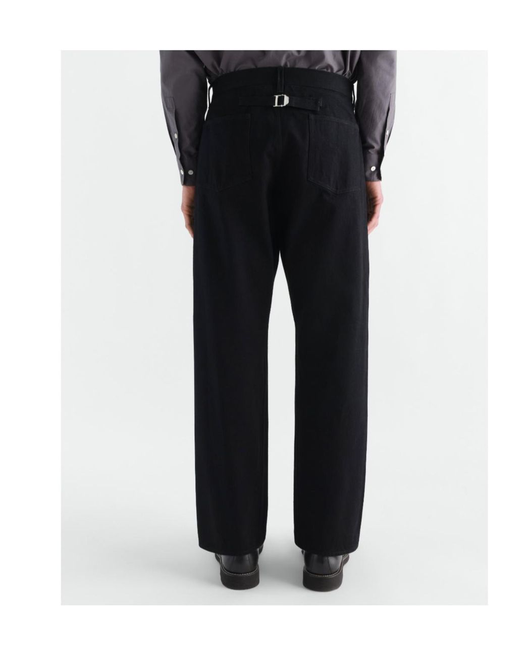 Lemaire Black Straight Leg 5 Pockets Selvedge Denim Jeans for men