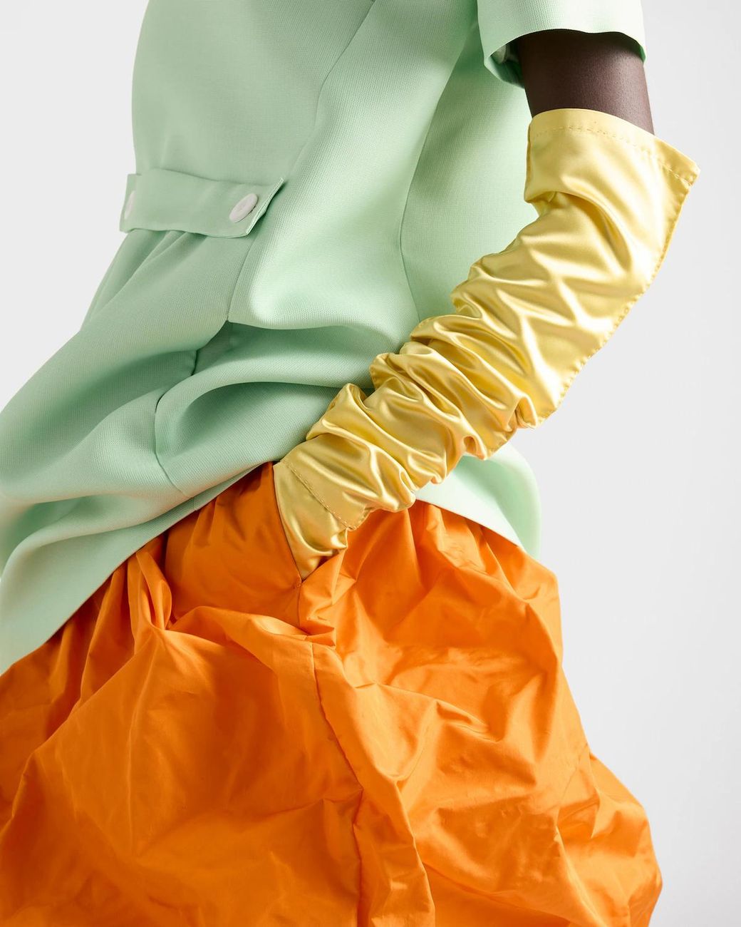 Prada Orange Technical Taffeta Skirt