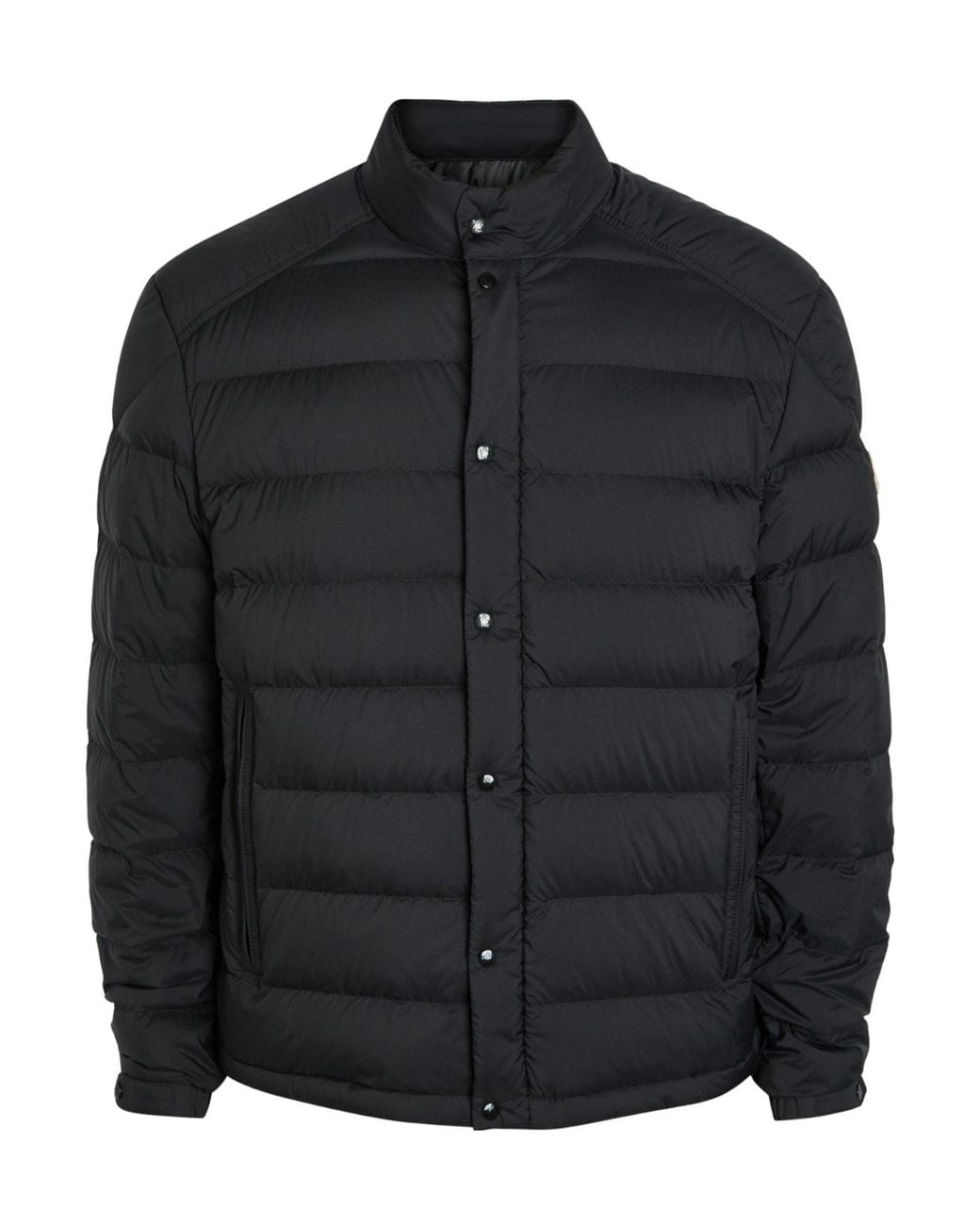 Moncler Black Horizontal Quilting Stand-Collar Down Jacket for men