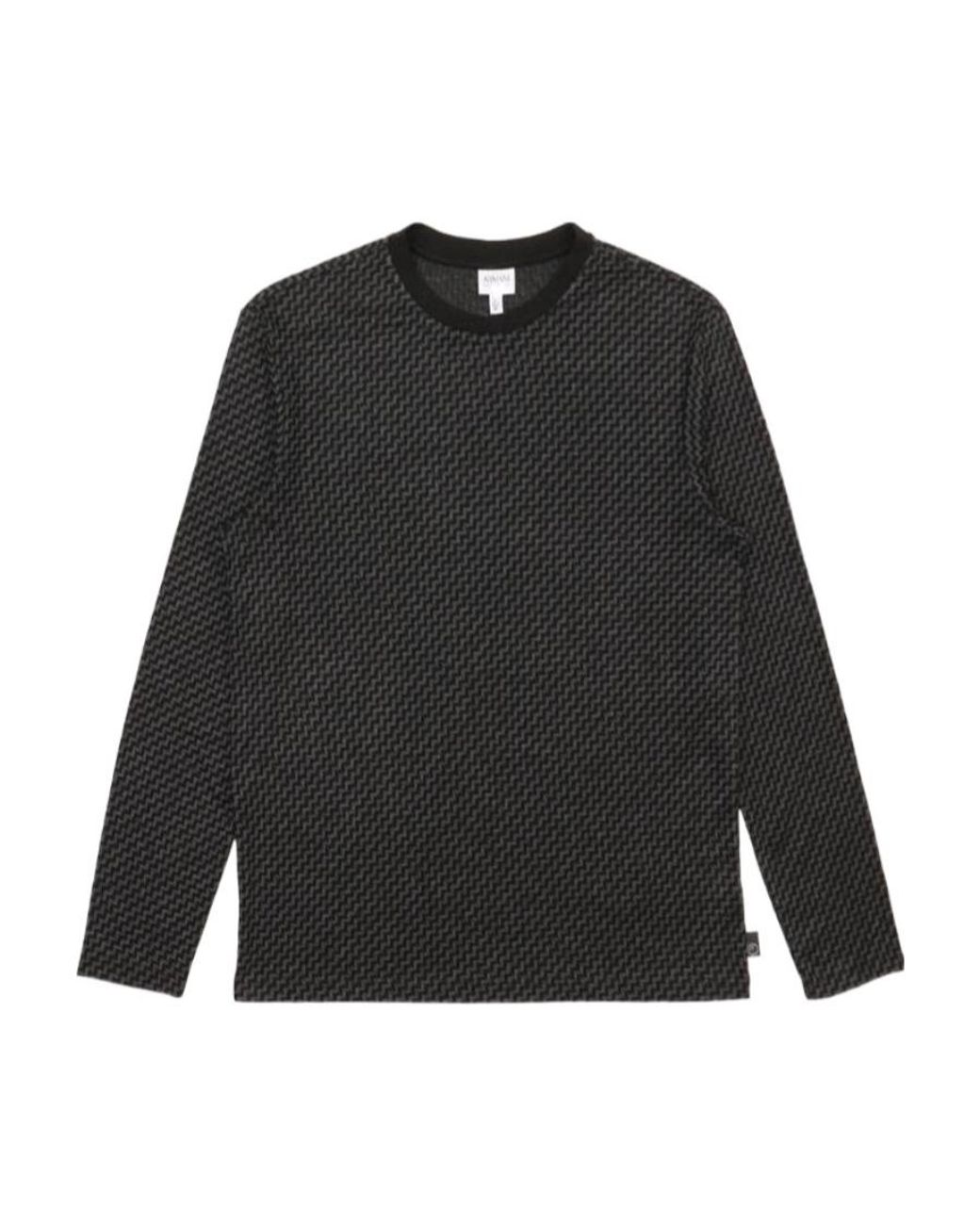 Armani Collezioni Black Round-Neck Sweater for men