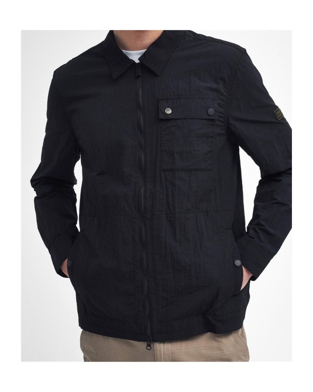 Barbour Gray Zipper Casual Jacket for men