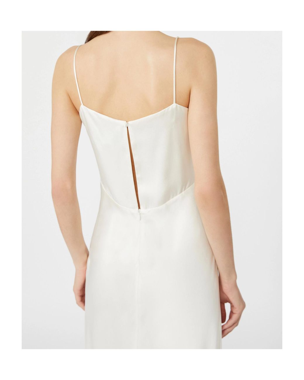 Max Mara White Silk V-Neck Maxi Dress