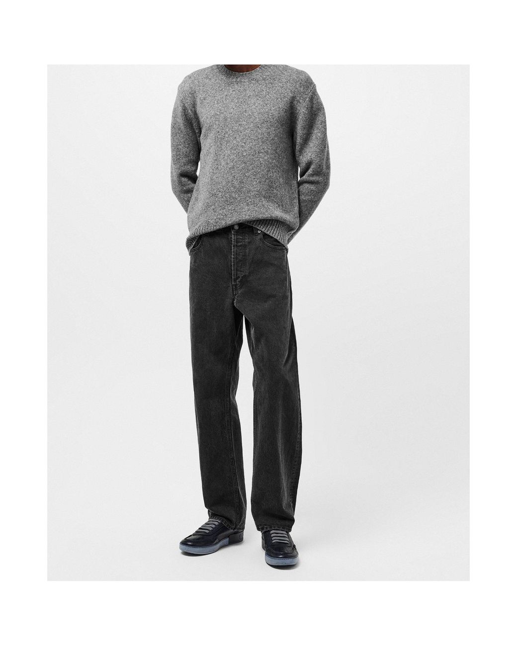 Dolce & Gabbana Gray Crew Neck Knit Sweater for men