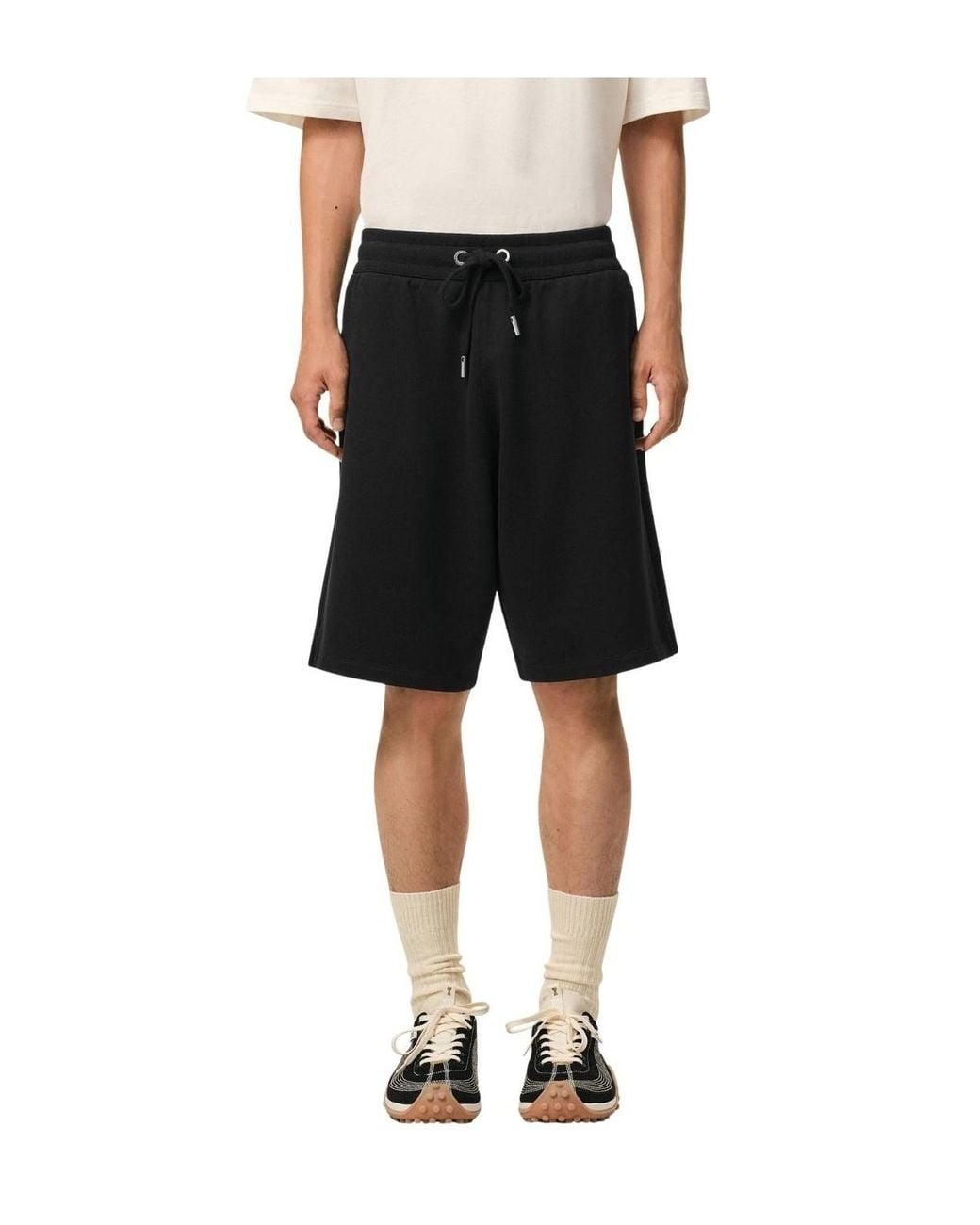 AMI Black Contrasted Track Short for men