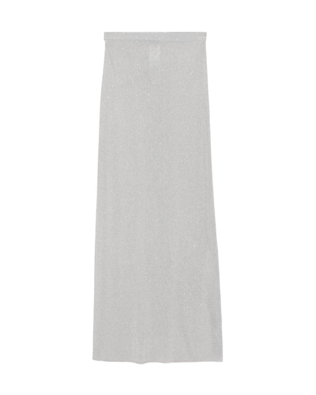 Tom Ford White Sequin-Embellished Ribbed Skirt