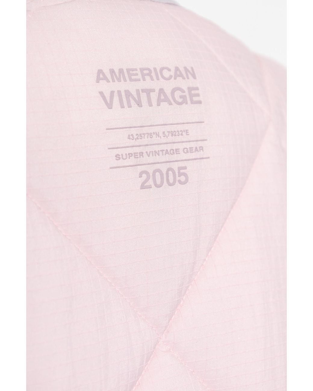 American Vintage Pink Quilted Snap-Front Vest Jacket