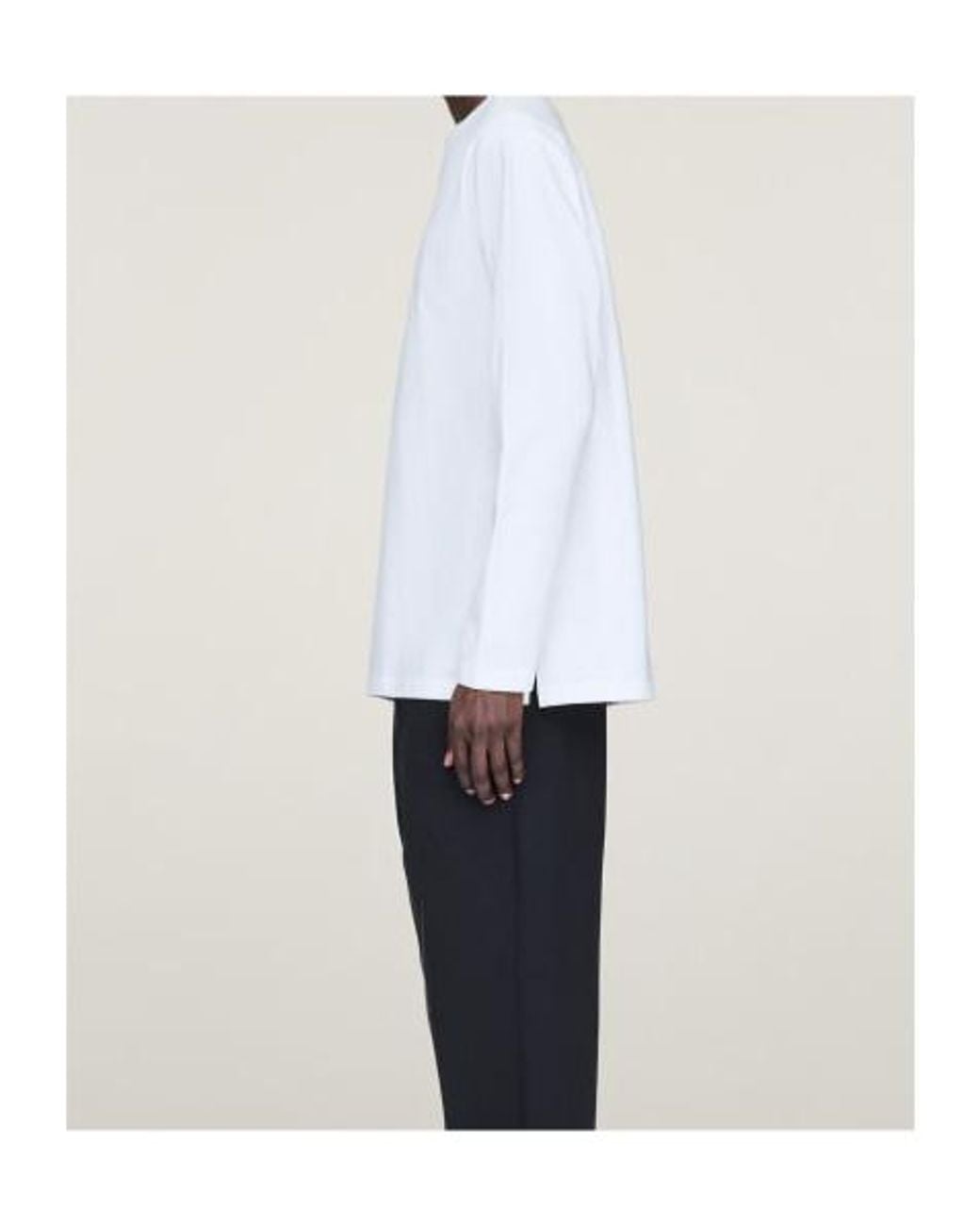 Y-3 White Pattern-Printed Long-Sleeved T-Shirt for men