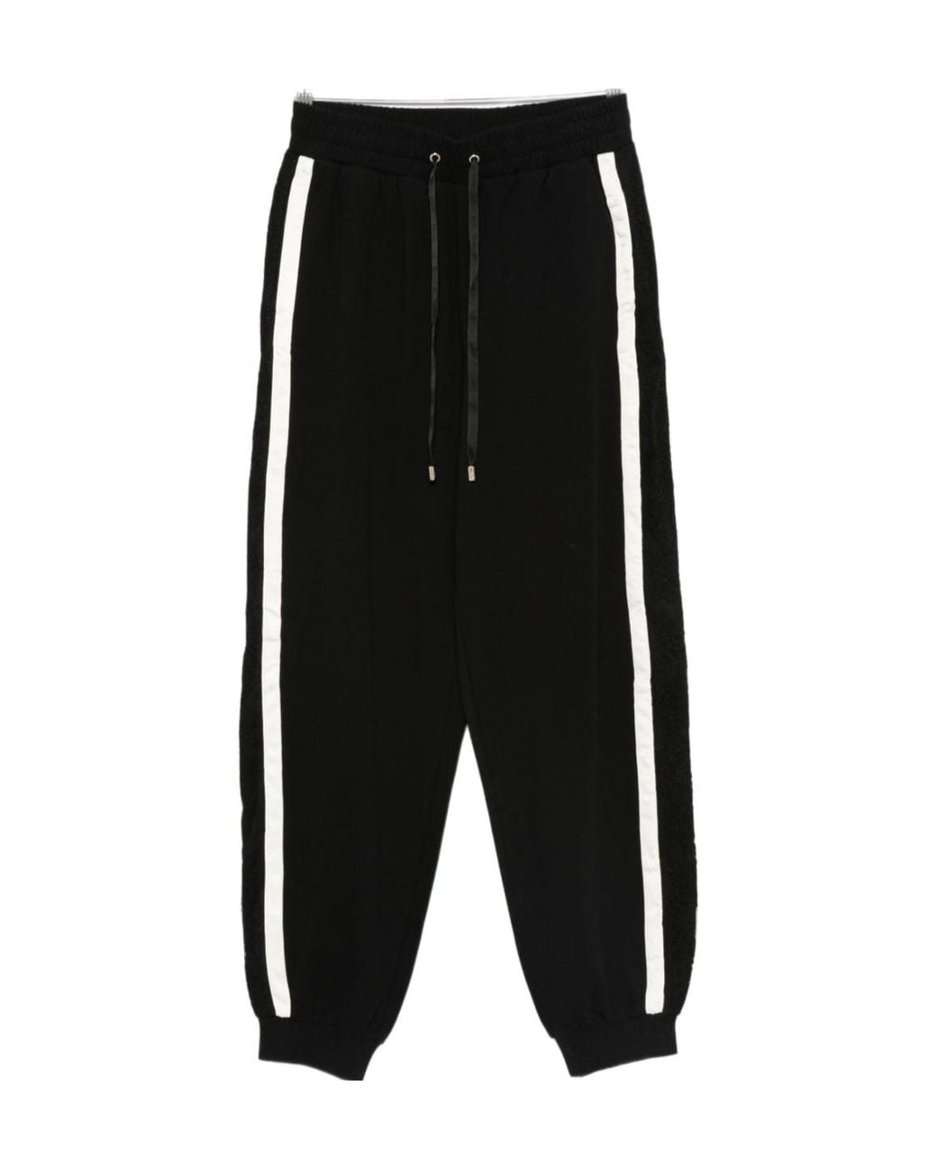 Liu Jo Black Side-Stripe Drawstring Joggers