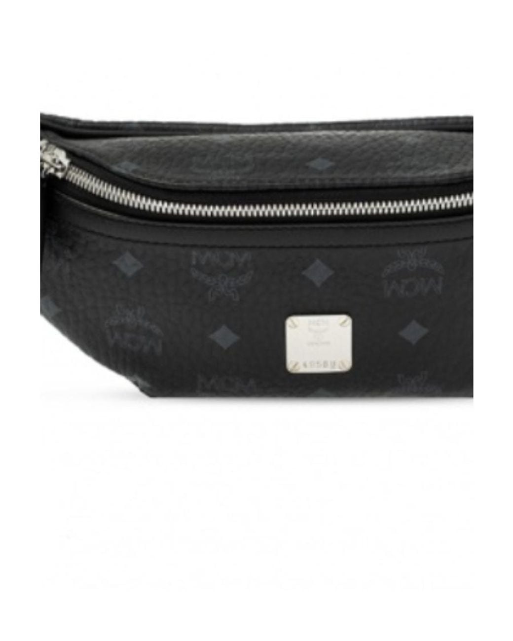 MCM Blue Logo Zipper Waist Bag for men