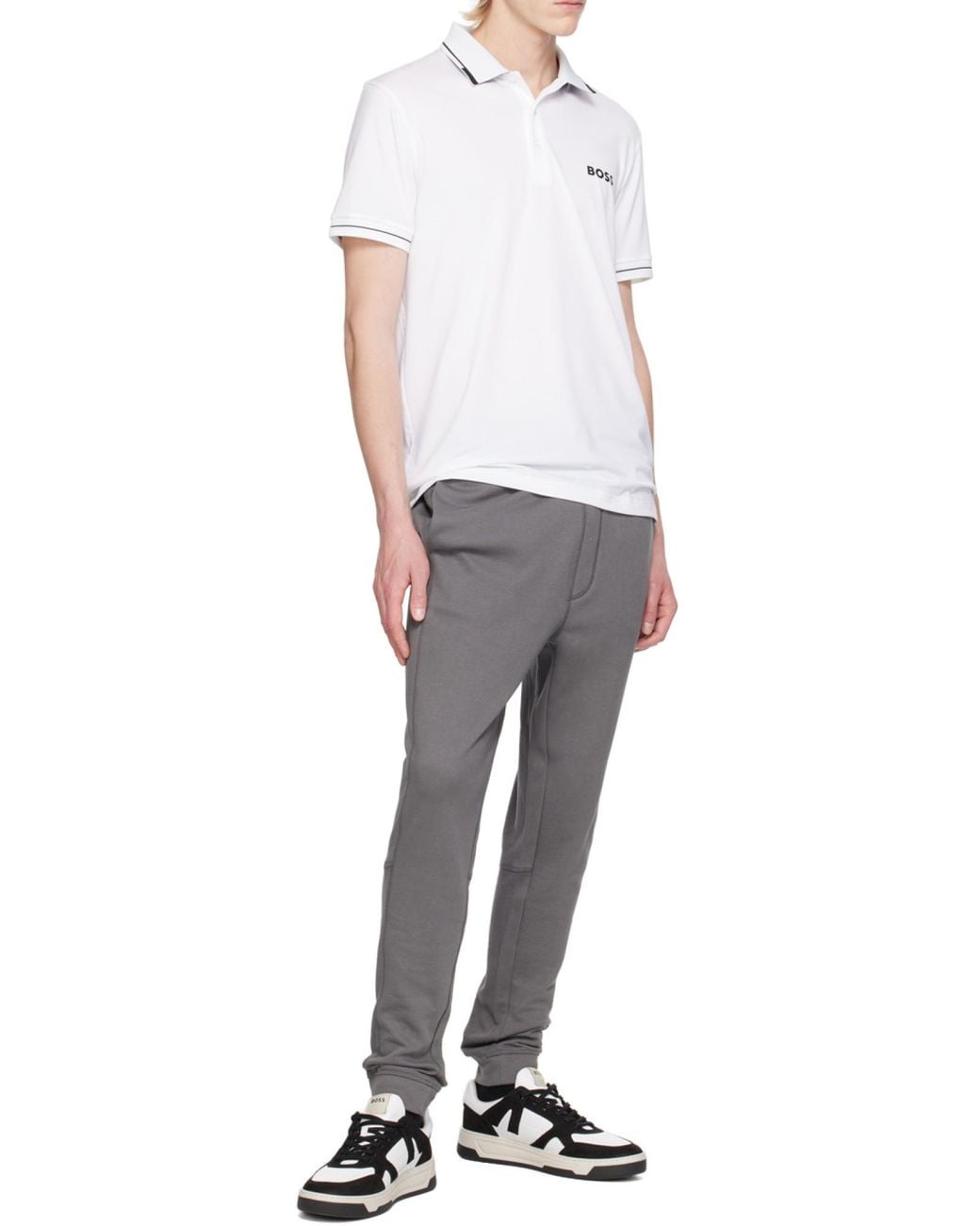 Boss White Boss Logo Printed Short-Sleeved Polo Shirt for men