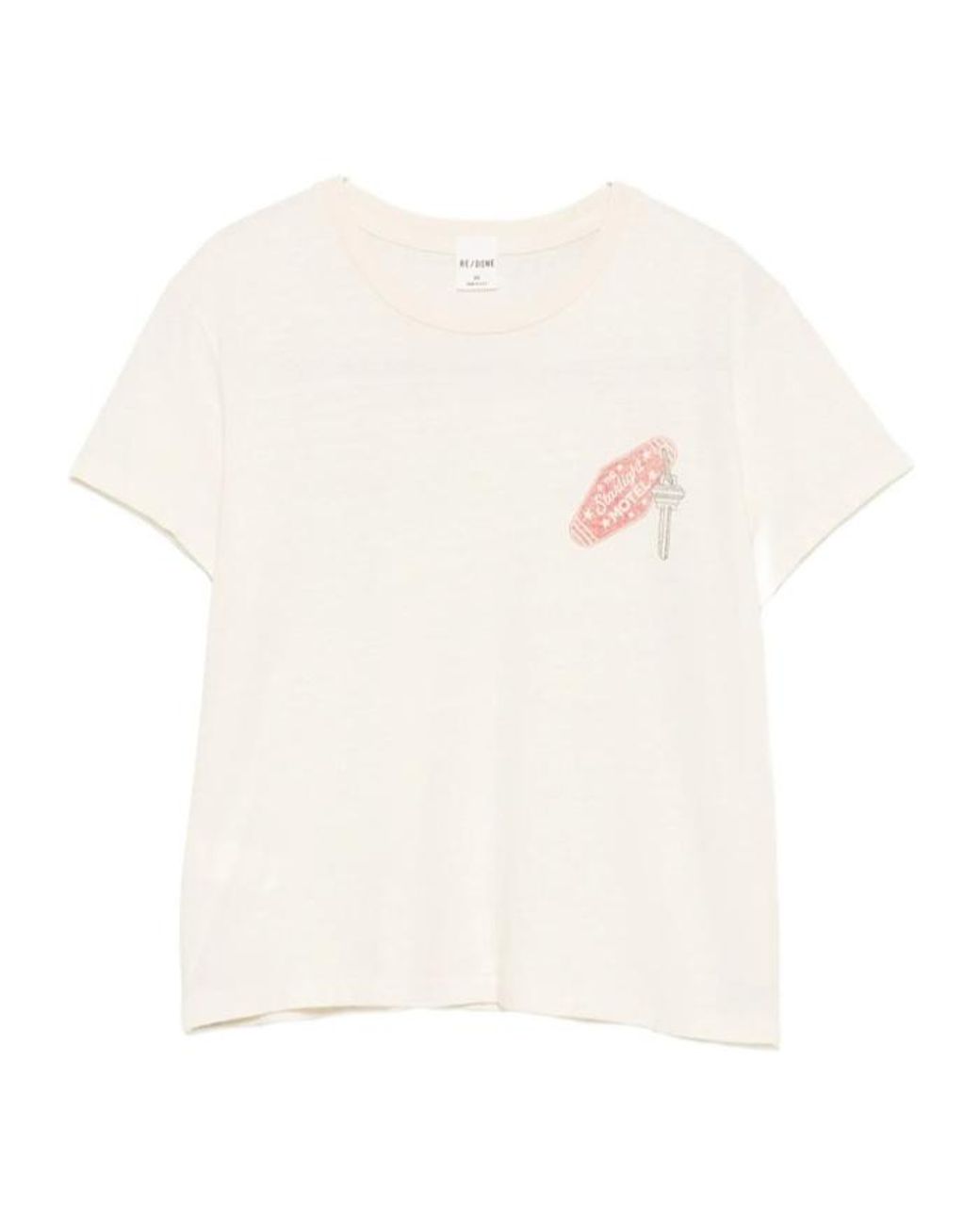 Re/done White Crew-Neck T-Shirt