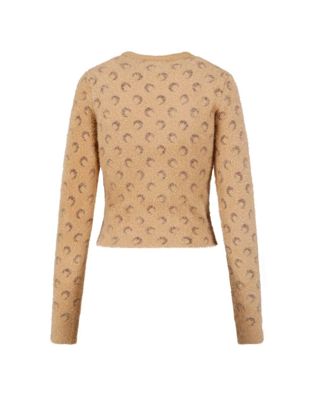 MARINE SERRE Natural All-Over Moon Knitted Sweater