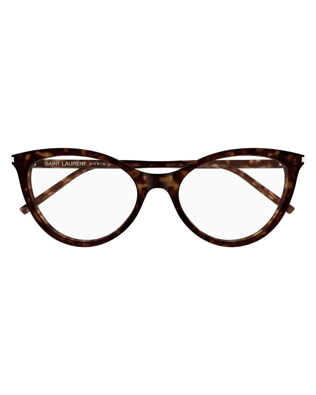 Saint Laurent White Eyewear Logo Printed Cat-Eye Frame Glasses