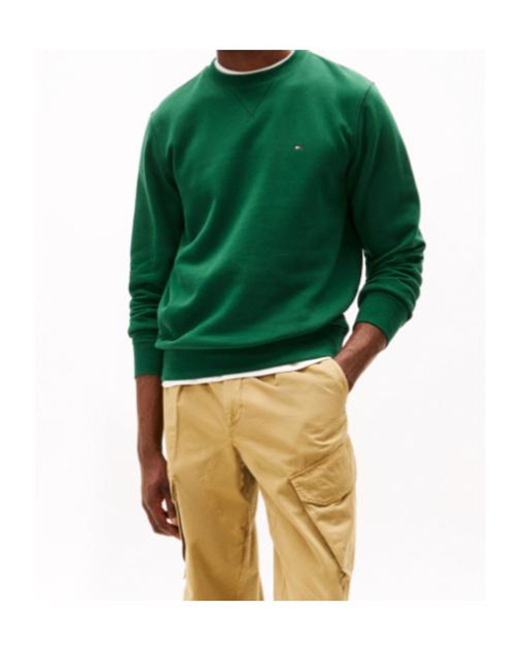 Tommy Hilfiger Green Essential Fleece Sweatshirt for men