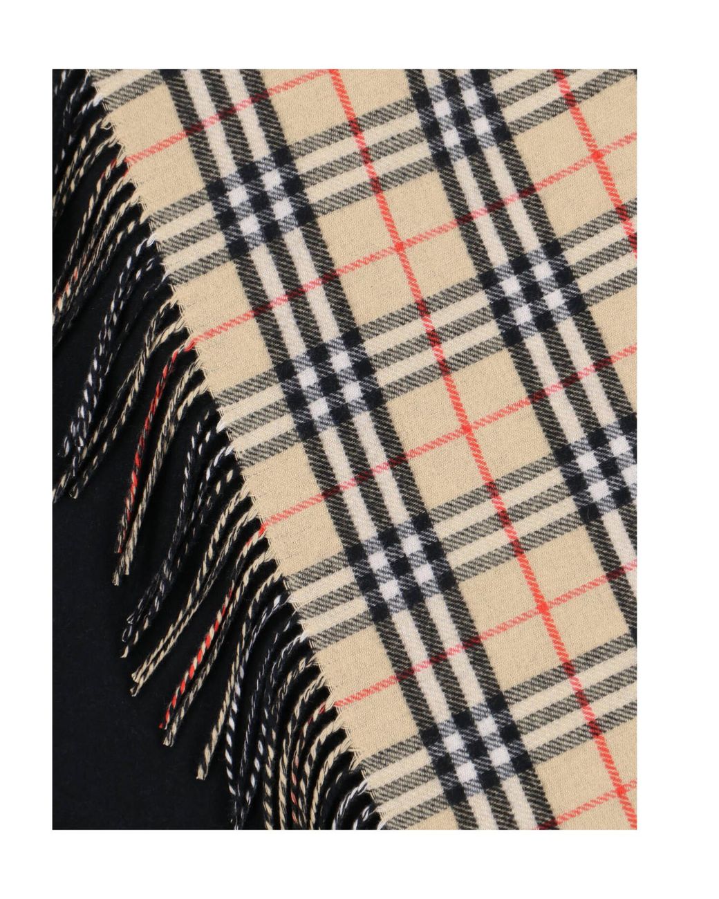 Burberry Black Fringed Reversible Shawl