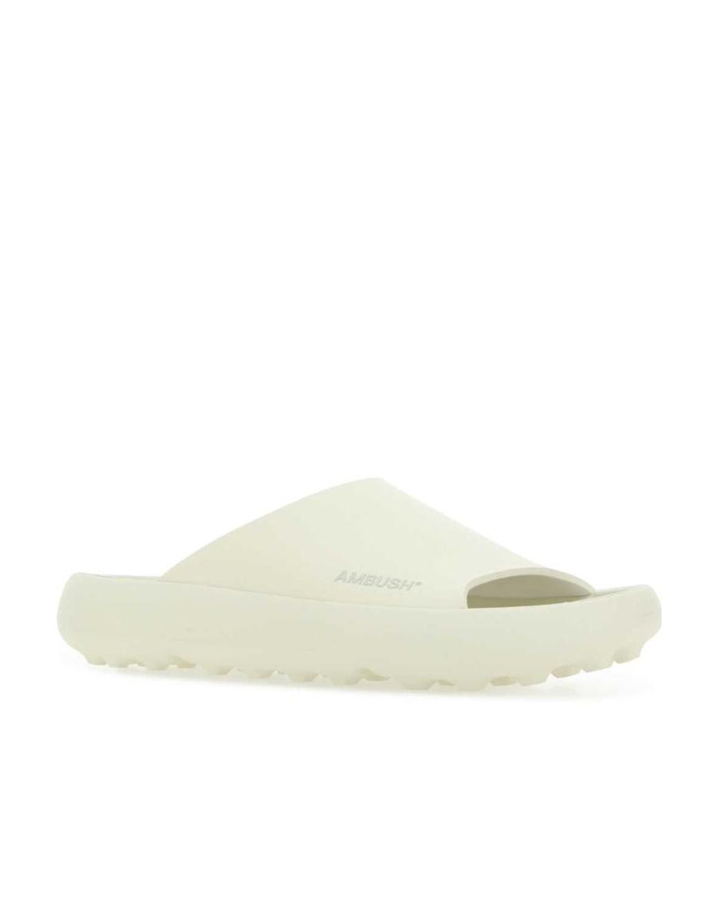 Ambush White Logo Detailed Open Toe Sliders for men