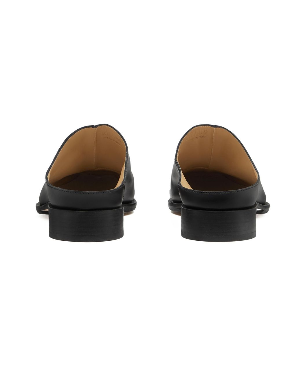 MM6 by Maison Margiela Black Leather Slippers for men