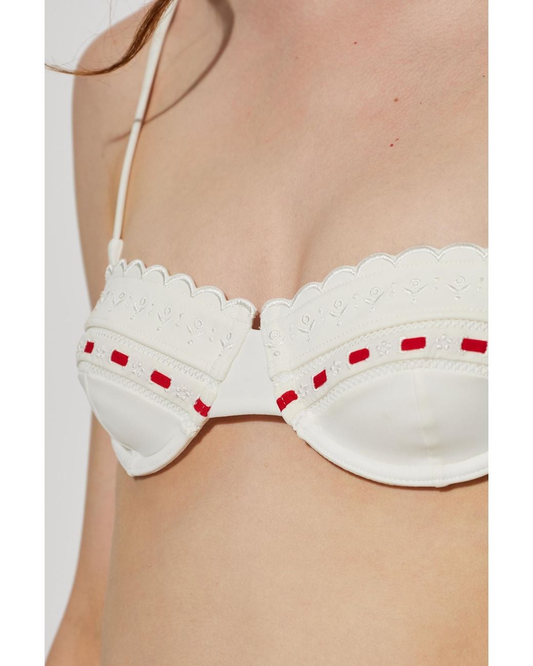 Posse Natural Pia Scalloped Bikini Top Beachwear