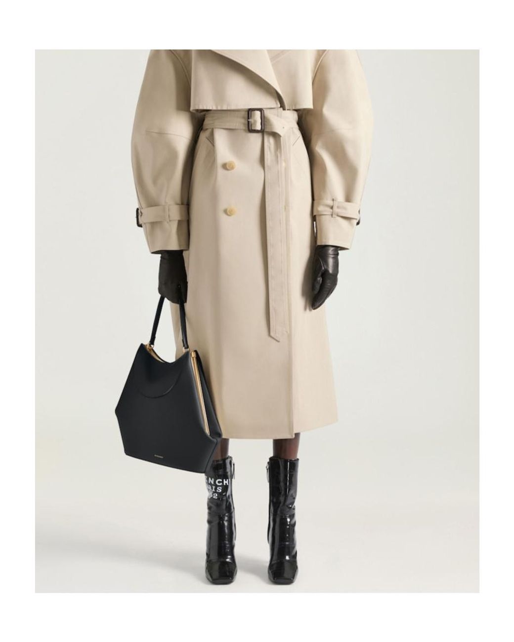 Givenchy Black Logo Printed Square-Toe Boots