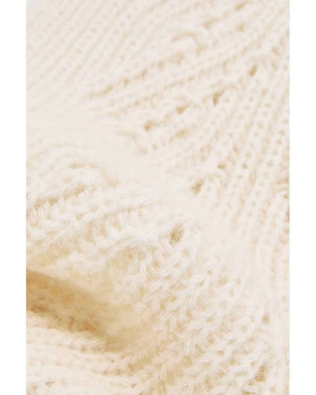 Moncler White Tricot Ribbed Knit Scarf