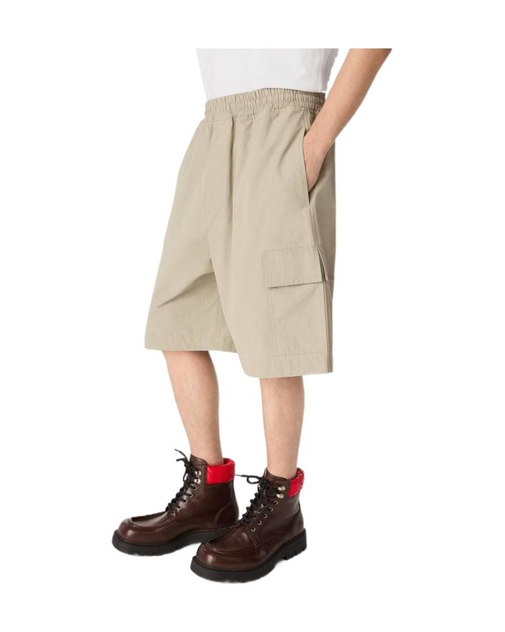 Bottega Veneta Natural Technical Cargo Shorts for men