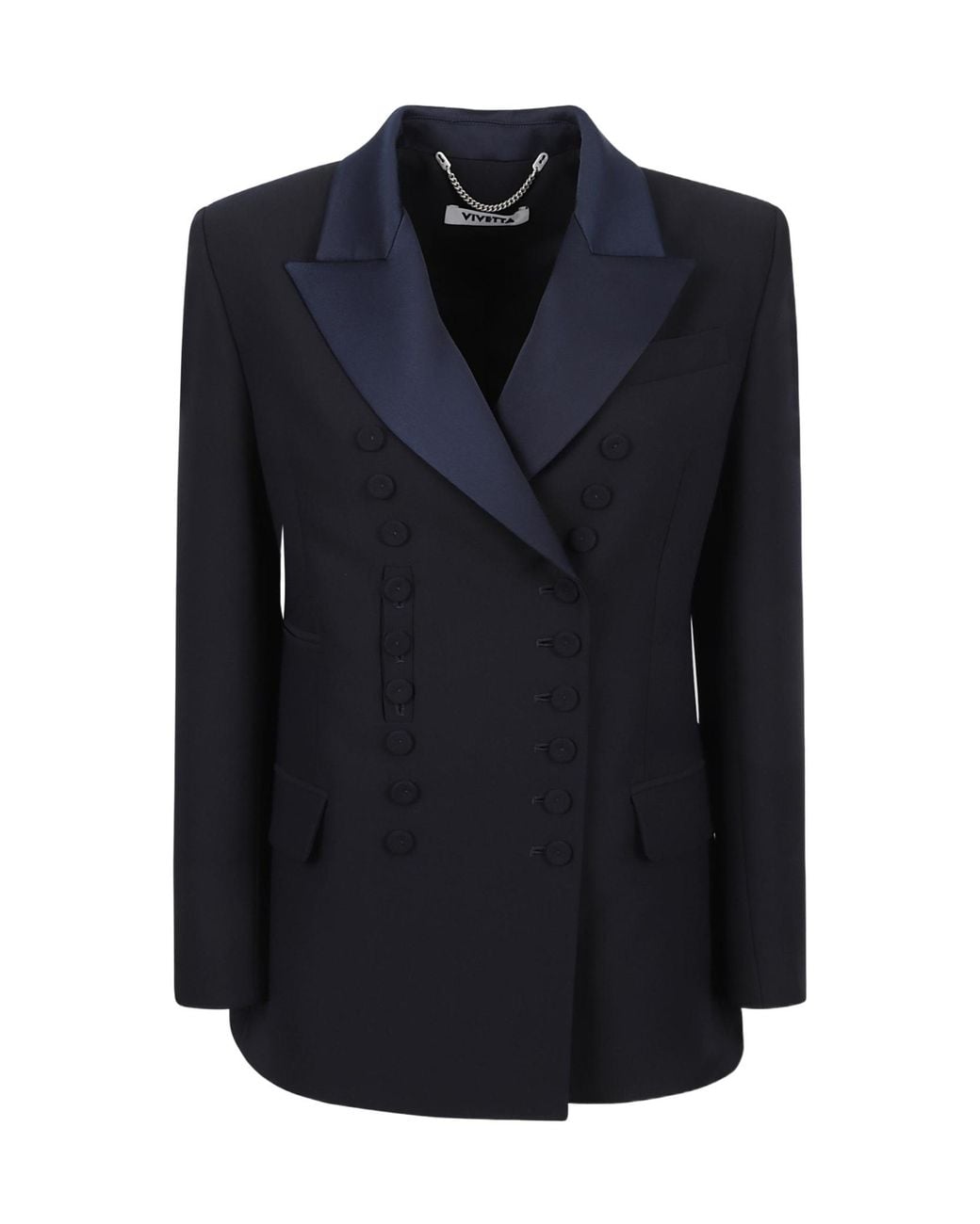 Vivetta Blue Double-Breasted Suit Jacket