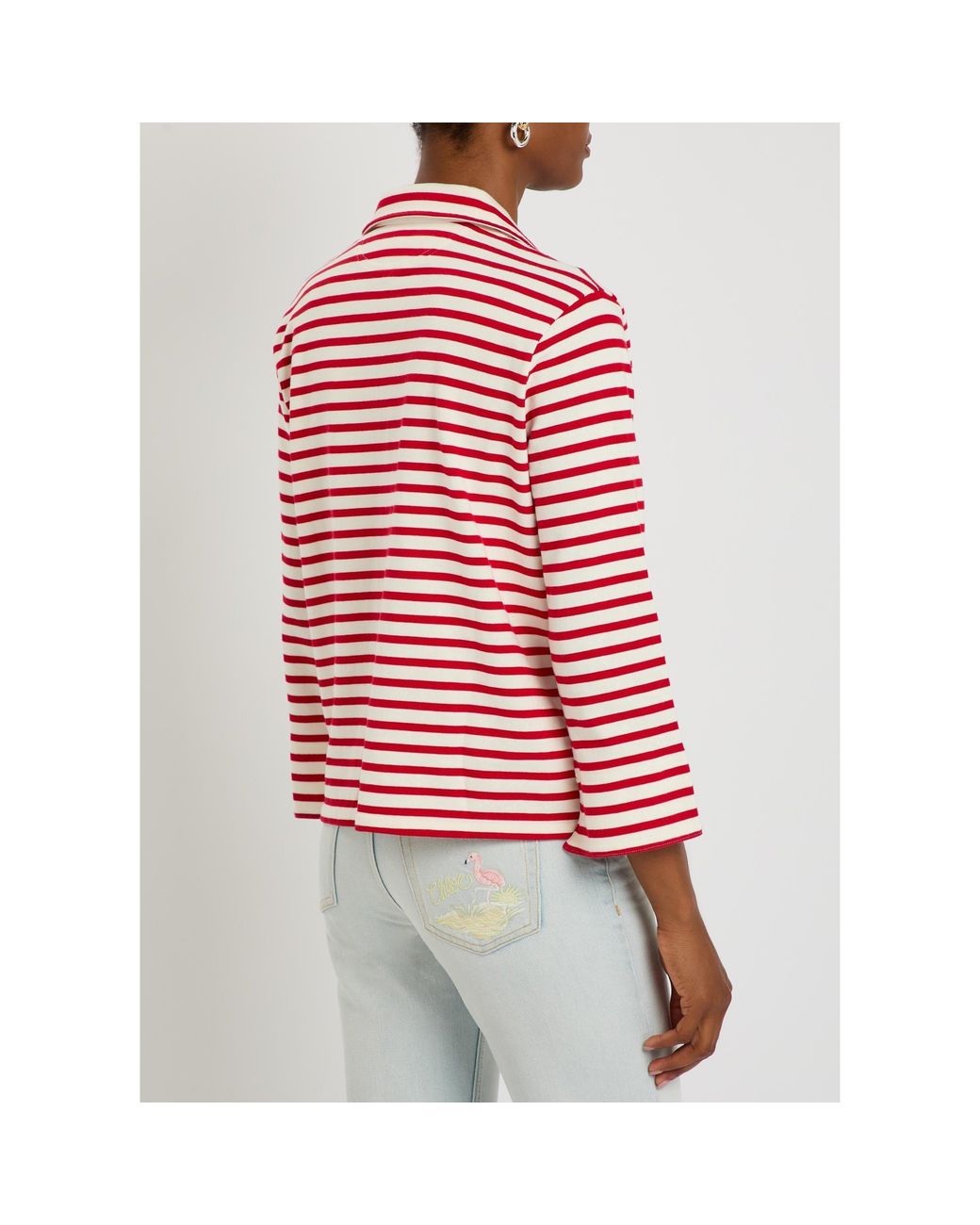 Polo Ralph Lauren Red Striped Cotton Sweatshirt