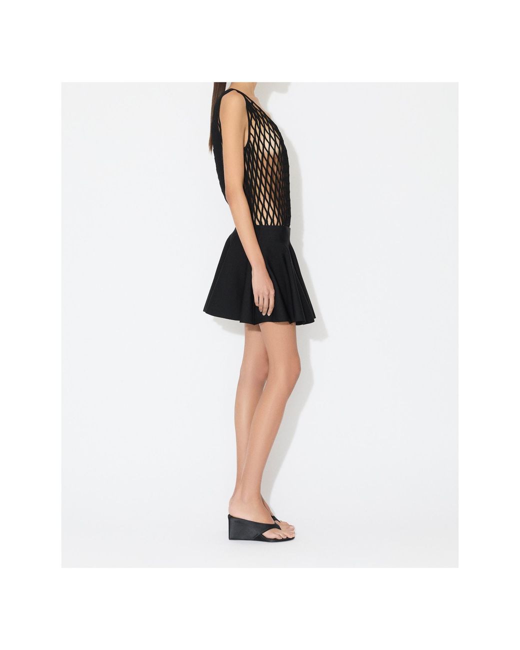 Alaïa Black Knit Skater Dress