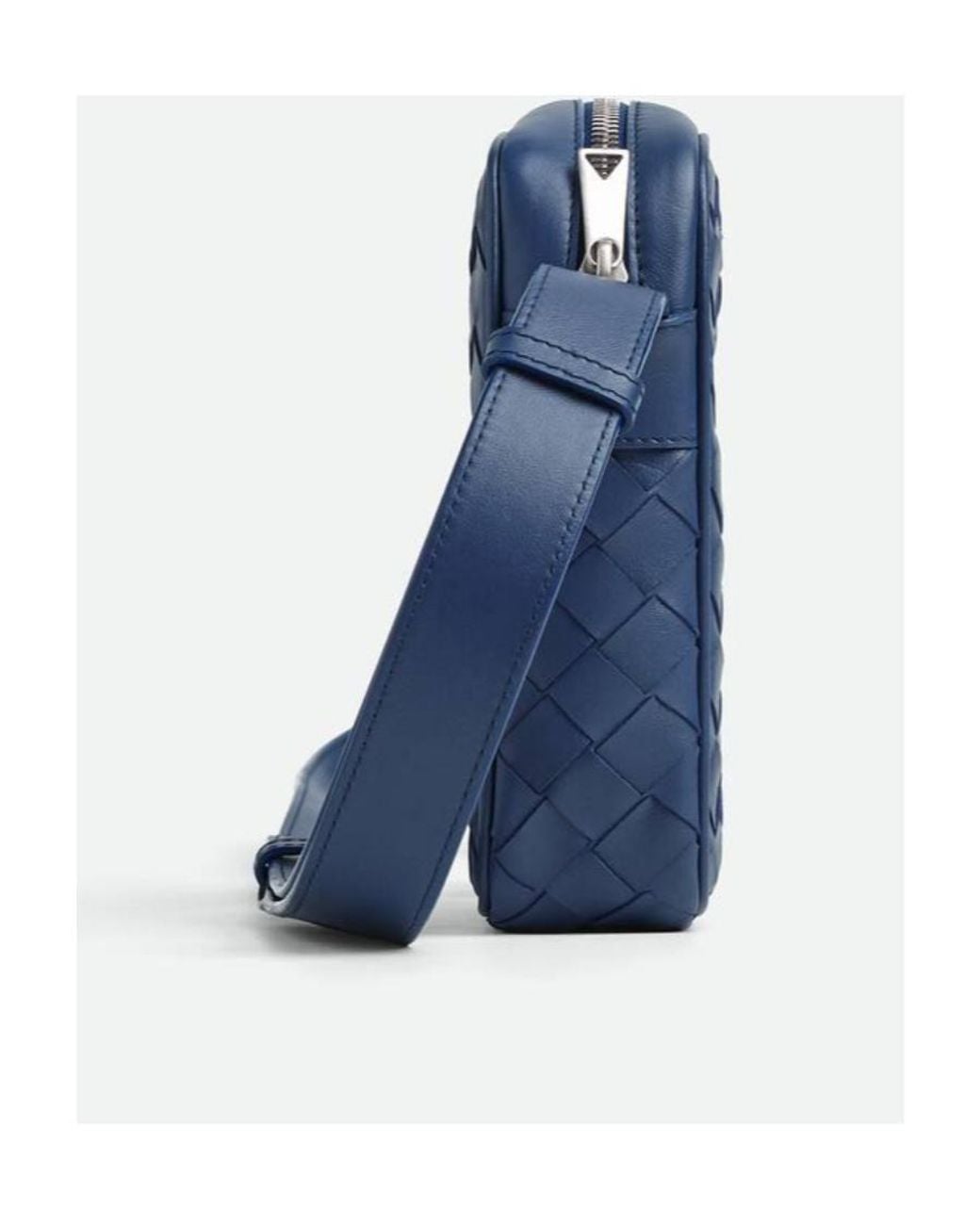Bottega Veneta Blue Intrecciato Zipped Phone Pouch for men