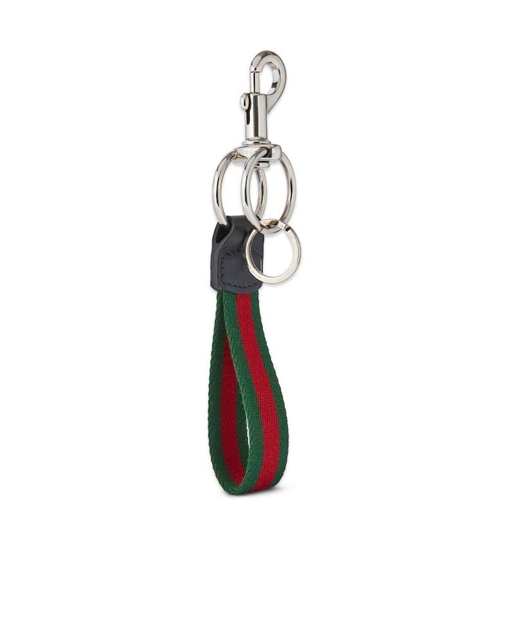 Gucci White Web Keychain for men