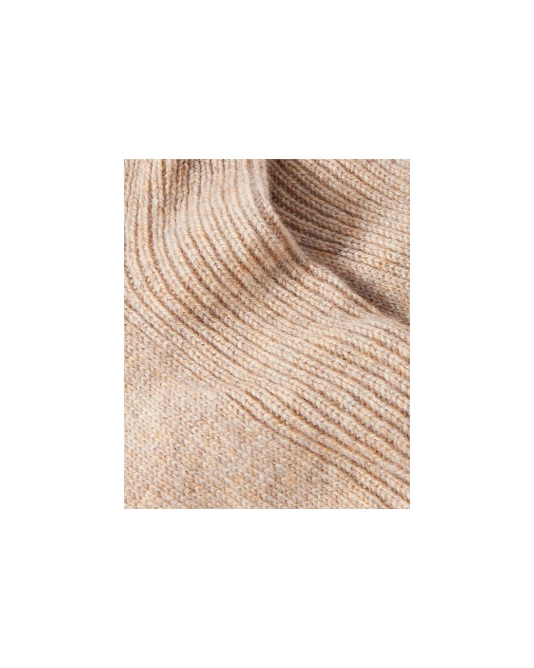 Johnstons White Ribbed Cashmere Socks