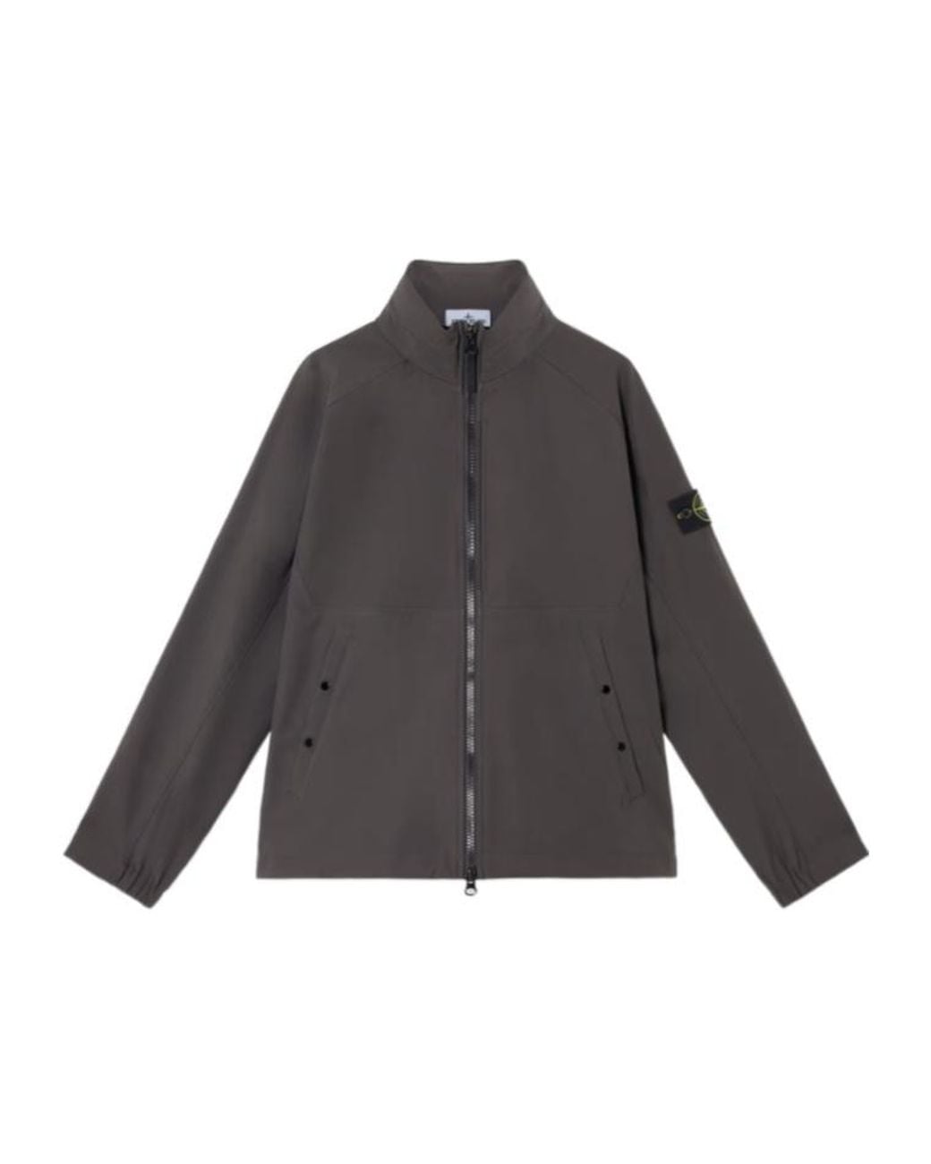Stone Island Gray High-Neck Zipped Jacket for men