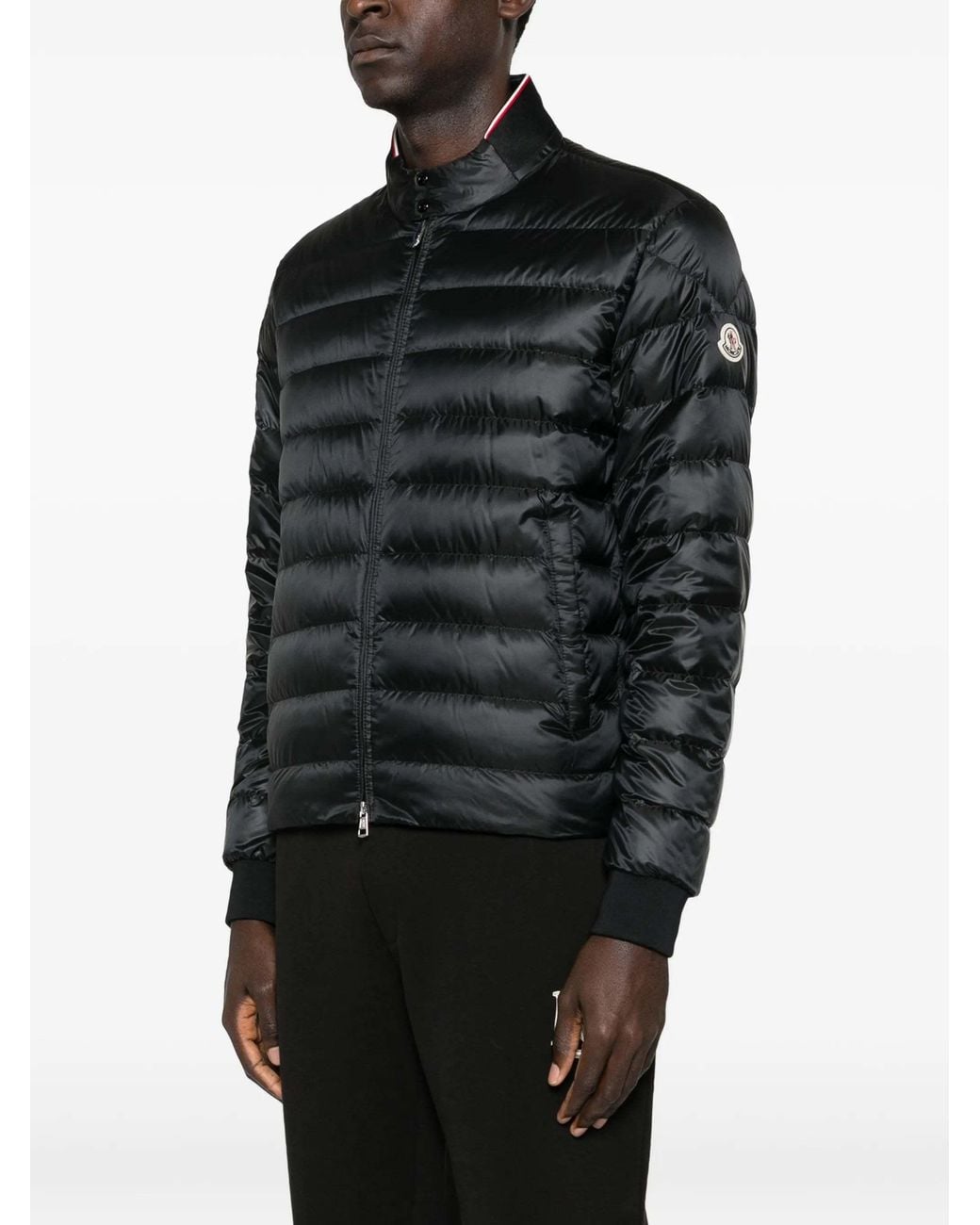 Moncler Black Horizontalstripe Down Jacket for men