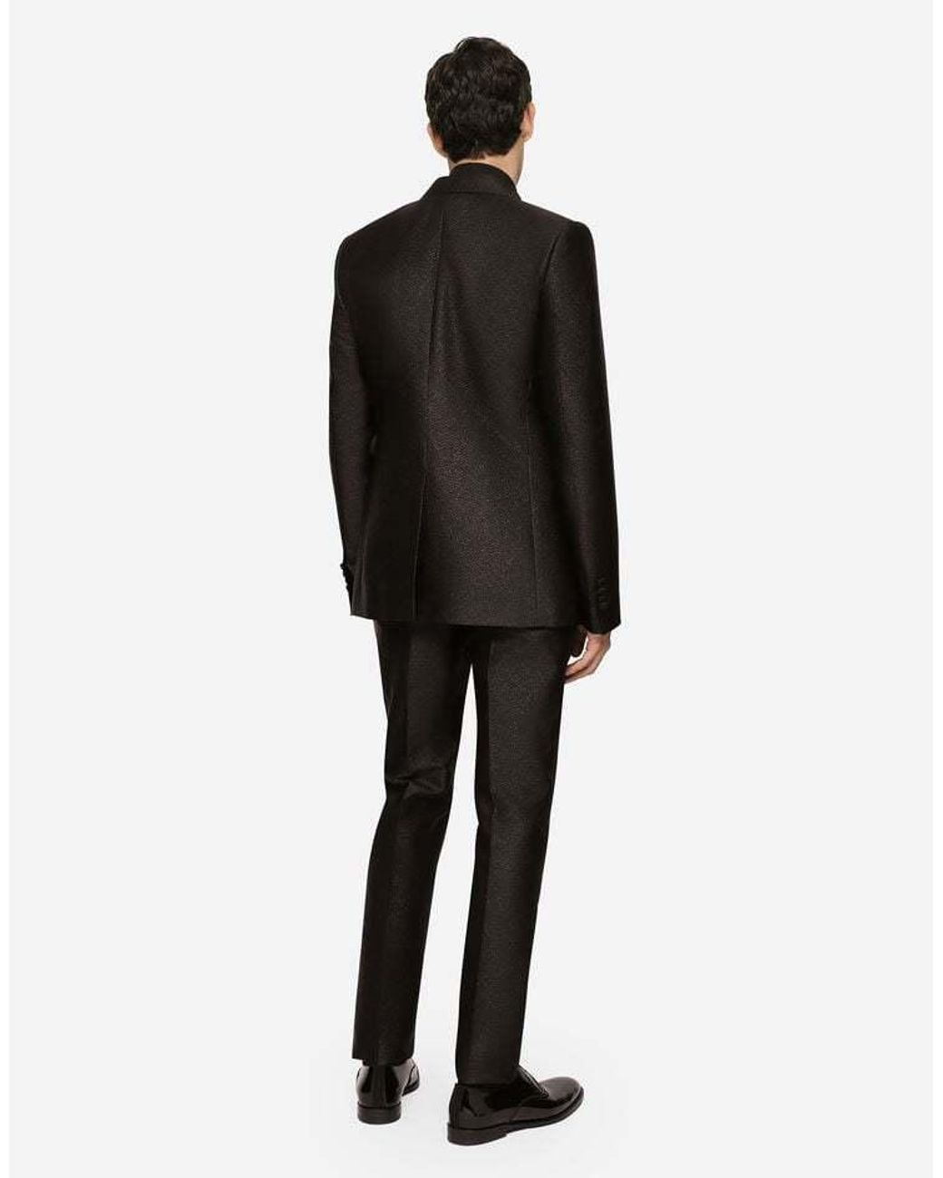 Dolce & Gabbana Black Jacquard Martini-Fit Tuxedo Suit for men