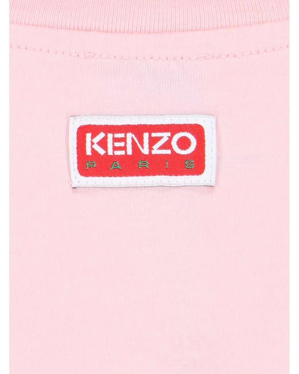 KENZO Pink Loose-Fit Varsity Jungle Elephant T-Shirt