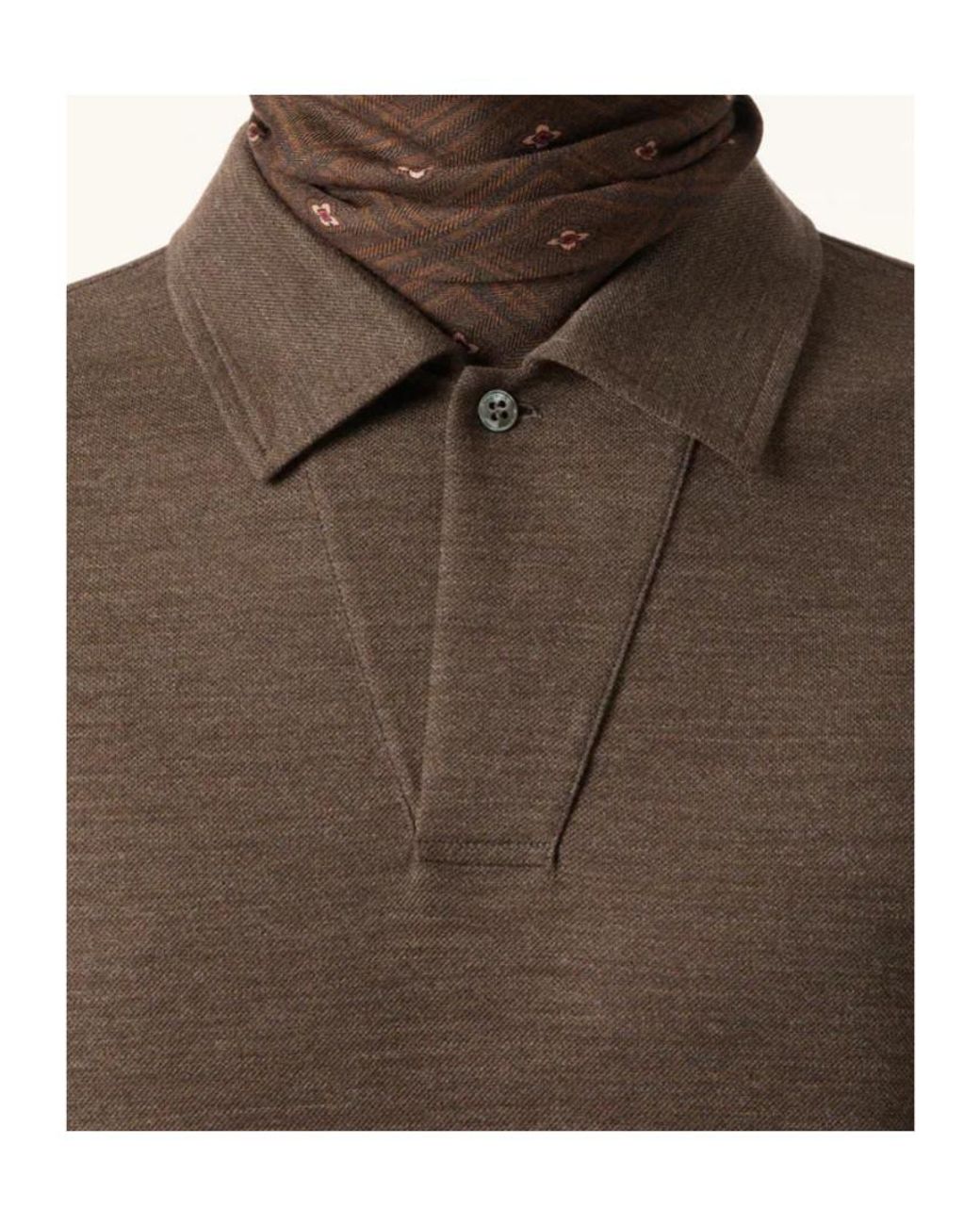 Loro Piana Brown Colmegna Polo Shirt for men