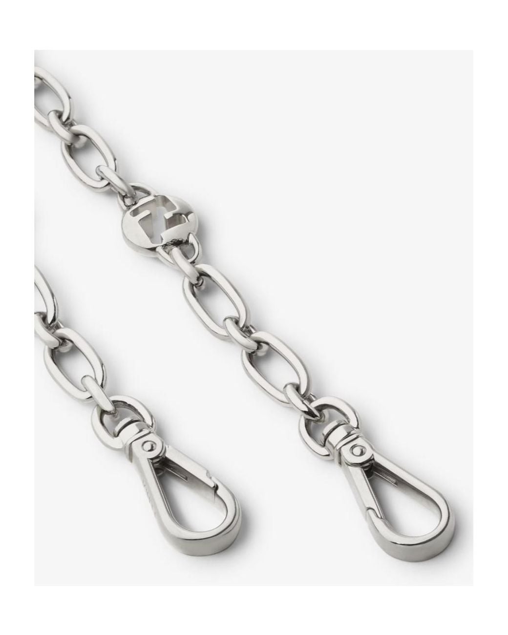 Fendi White Palladium-Colored Metal Shoulder Strap