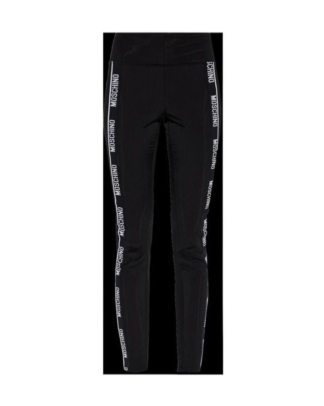 Moschino Black Logo Print Slim Fit Leggings