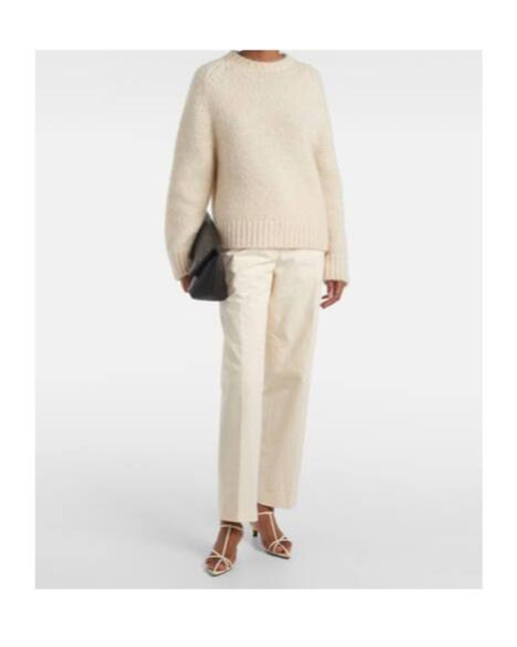 Jil Sander Natural Cropped Cotton Straight Pants