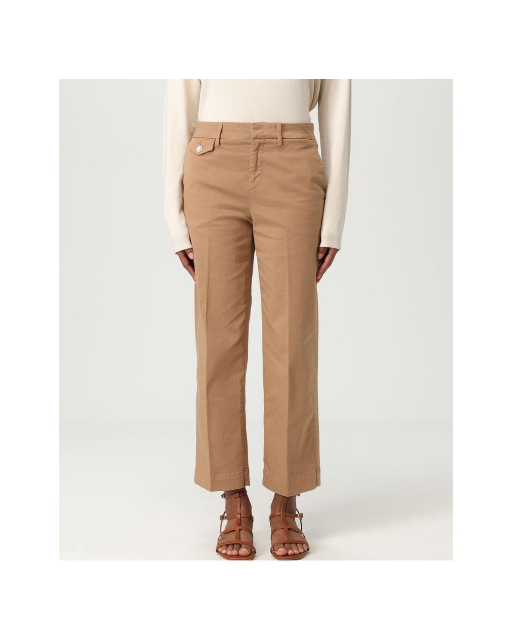 Liu Jo Brown Logo Plaque Cropped Trousers