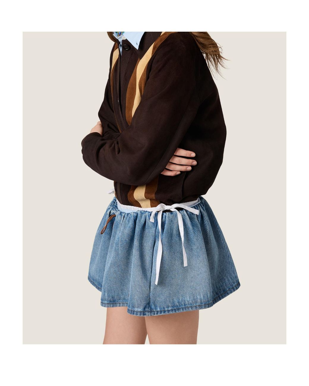 Miu Miu Blue Washed Denim Miniskirt