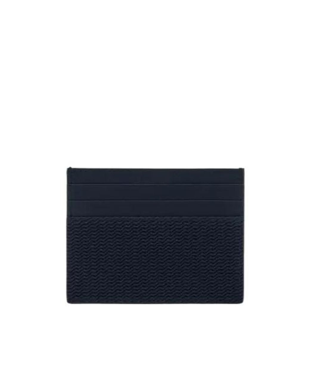 Giorgio Armani Blue Textured Card Holder Wallet for men