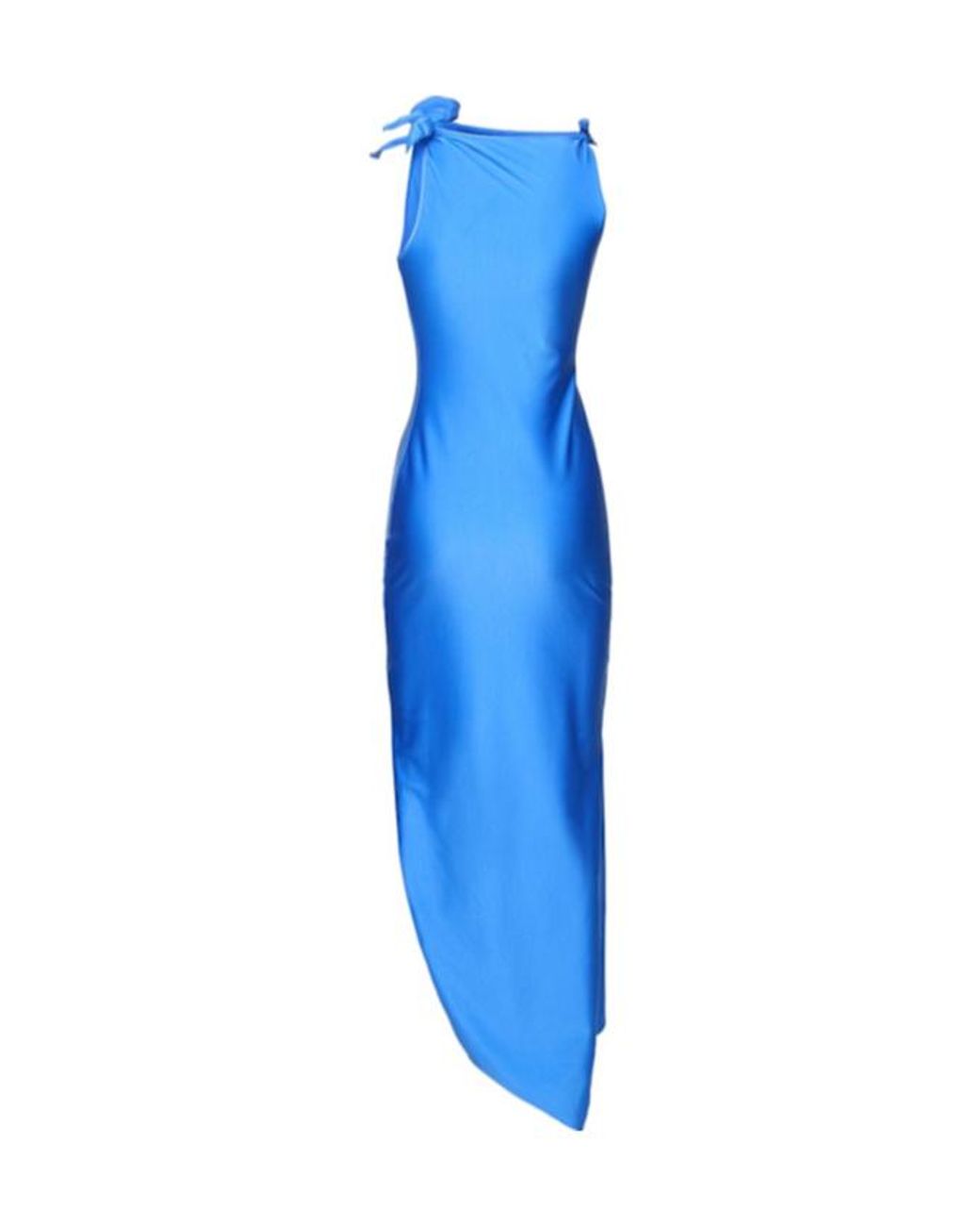 Coperni Blue Asymmetric Stretch Jersey Dress