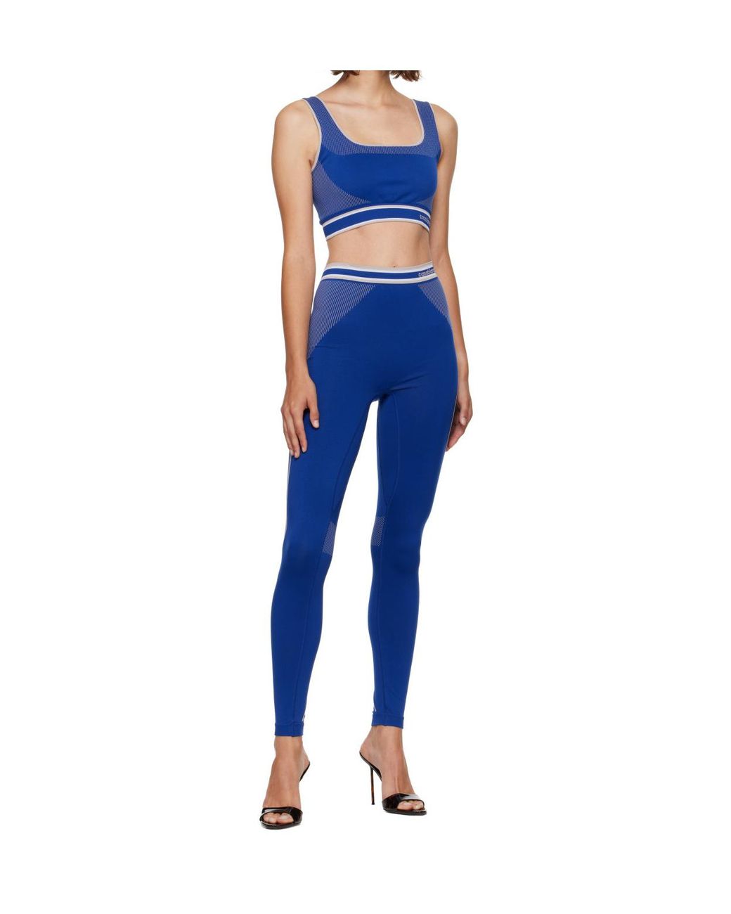 Casablanca Blue Seamless Logo Waist Leggings