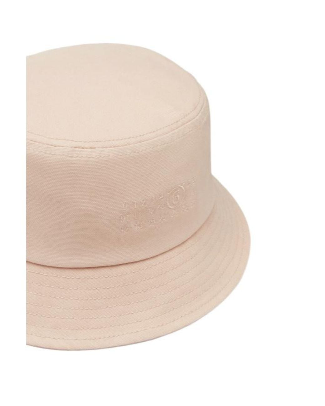 MM6 by Maison Margiela Natural Logo Embroidered Bucket Hat for men