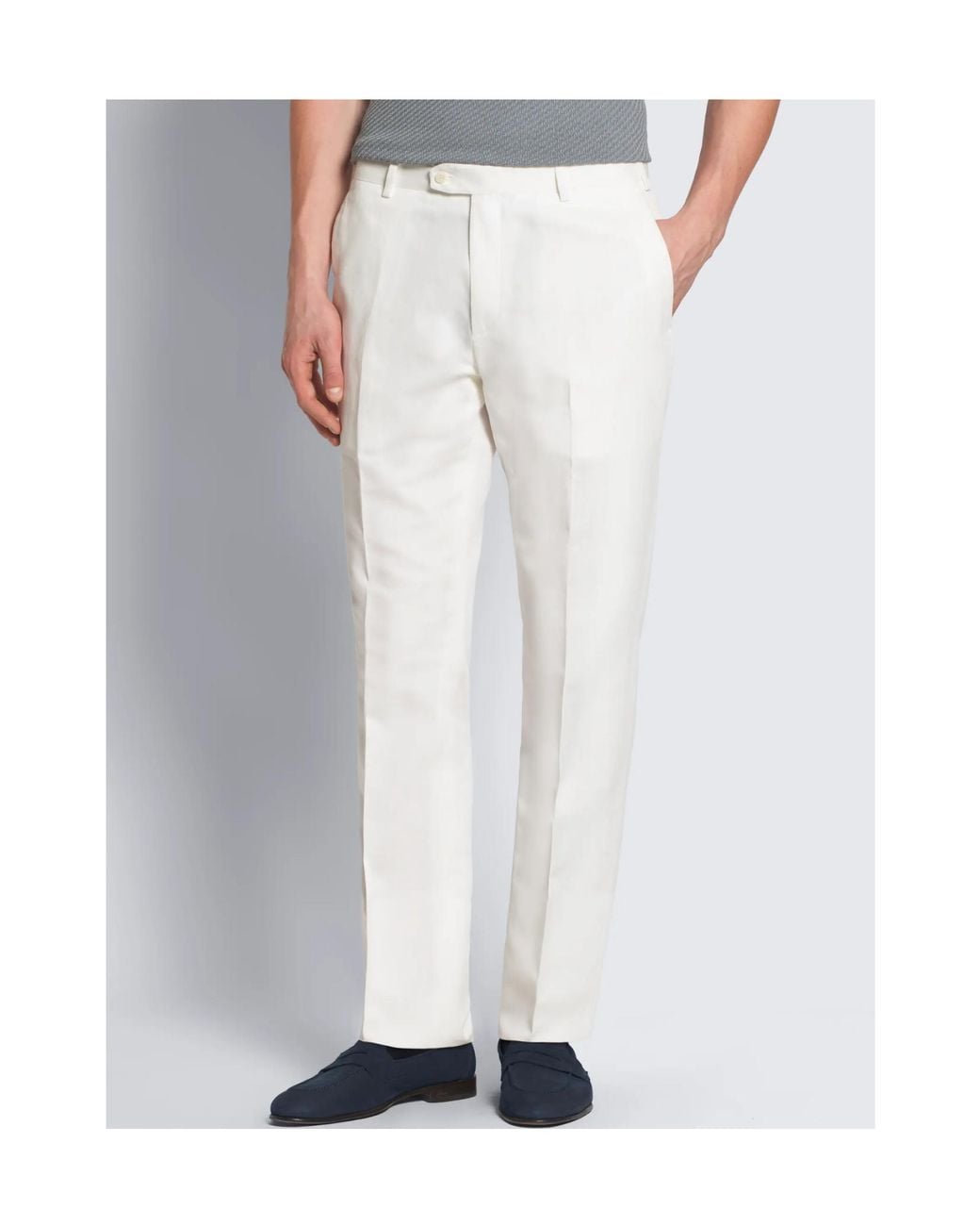 Brioni White Pleated Straight-Leg Trousers for men
