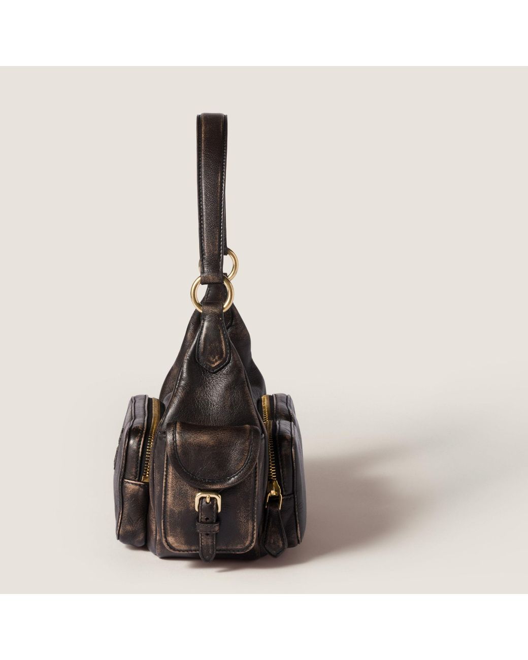 Miu Miu Black Pocket Nappa Leather Bag