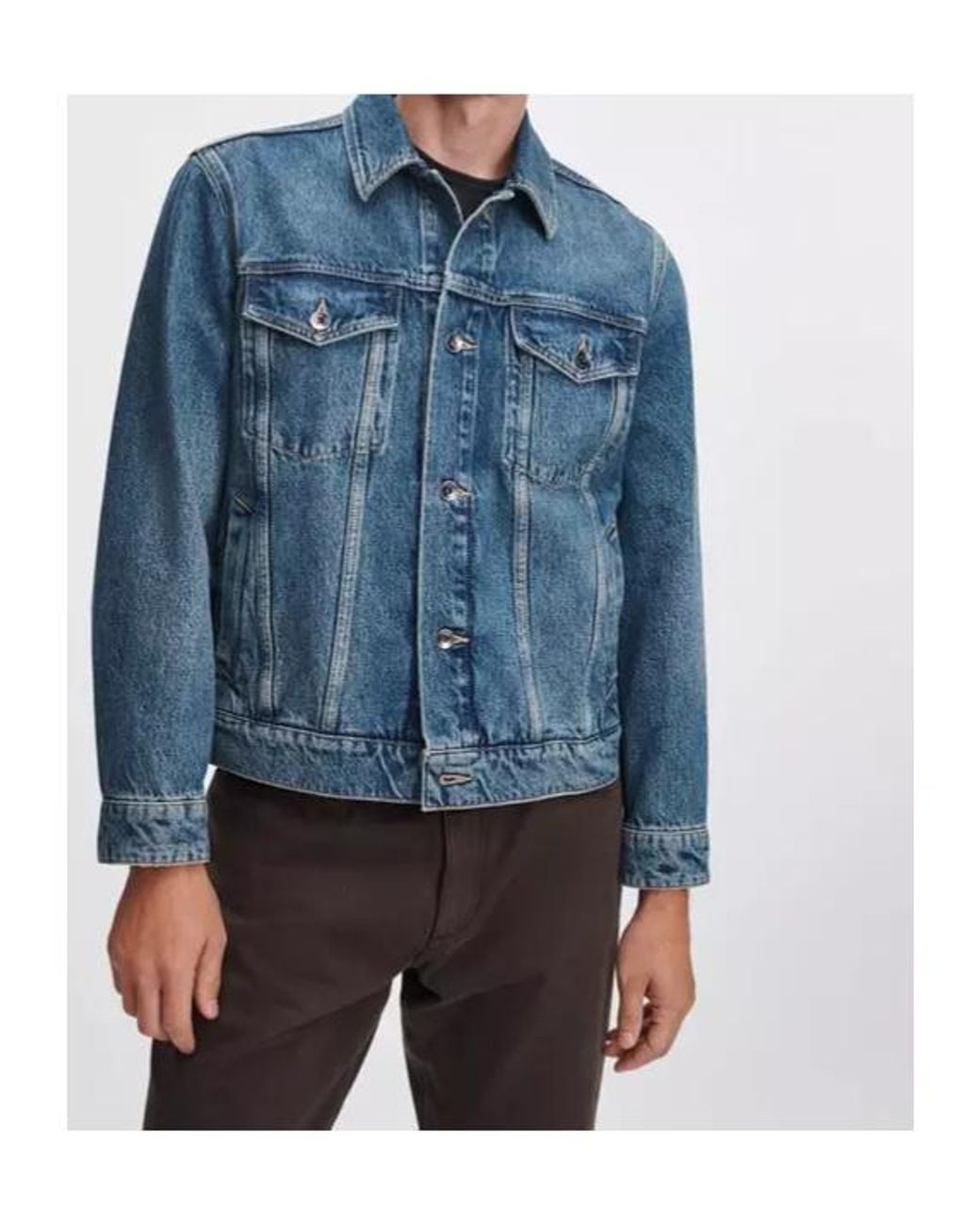 Rag & Bone Blue Fortu Classic Denim Jacket for men
