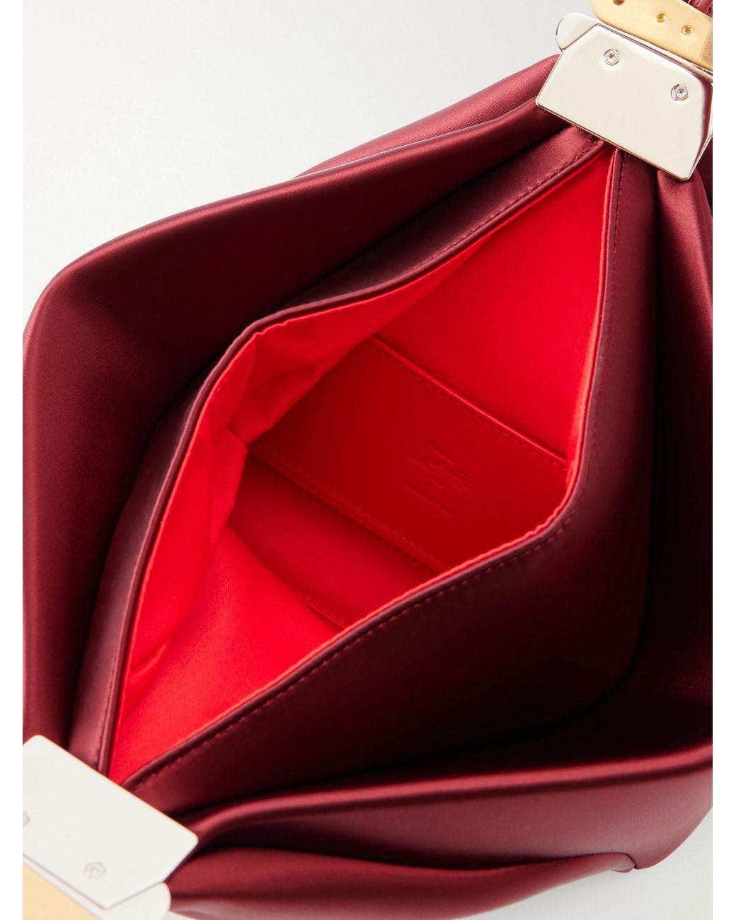 Christian Louboutin Red Sabrina Satin Clutch